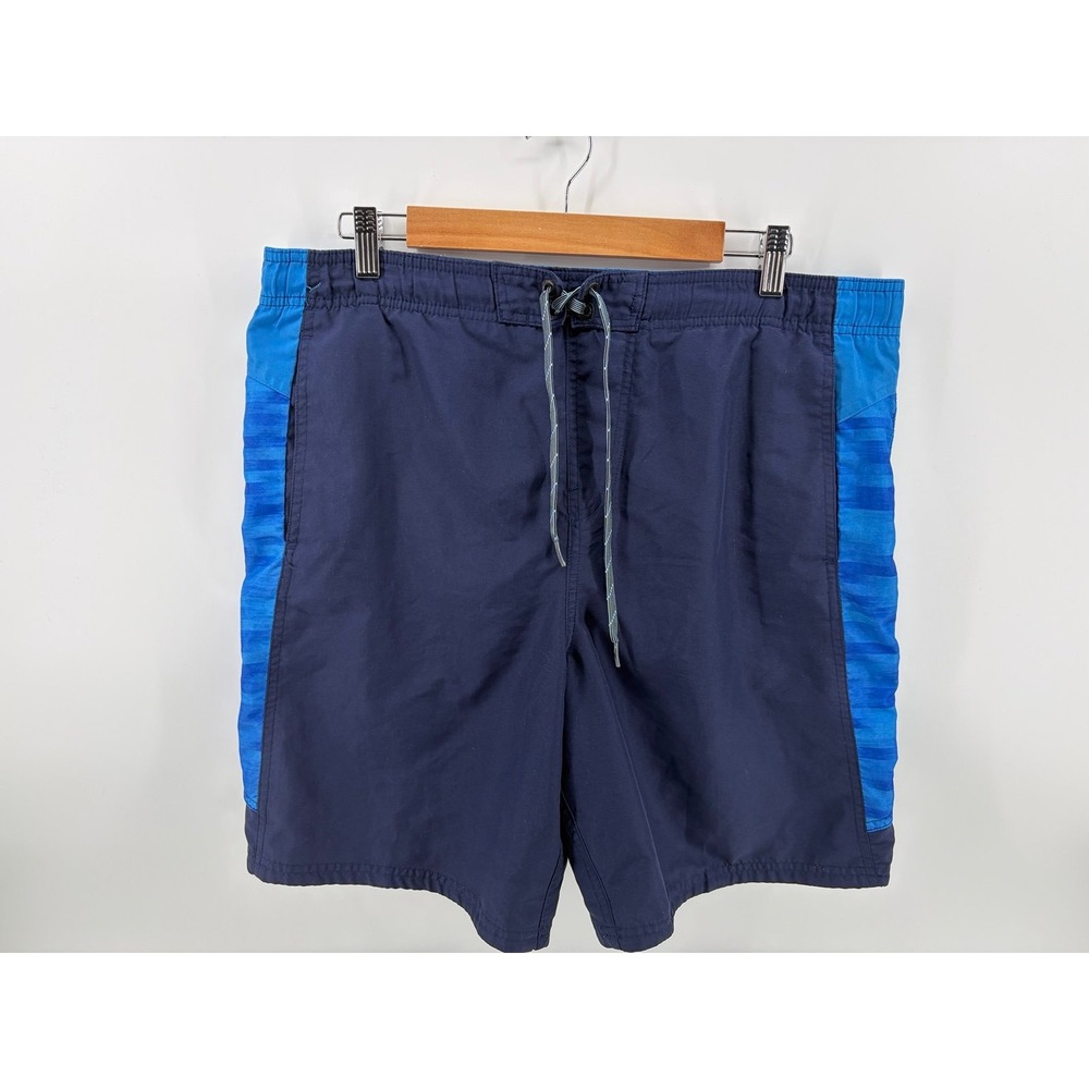 Nike, Swim Trunks, Blue Flat Front, Drawstring Lined, Men's Size Medium